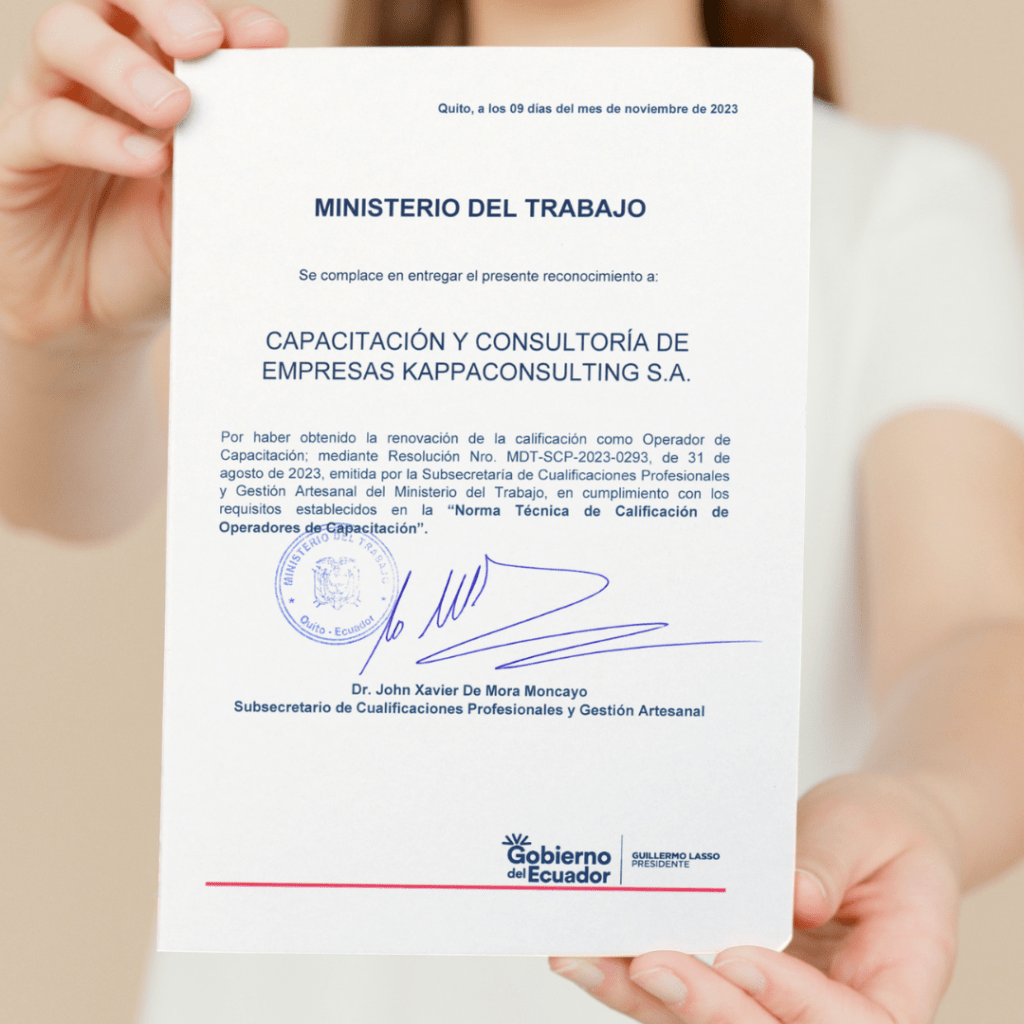 ¡Nos re-certificamos! Re certificación de KAPPACONSULTING SA como Operador de Capacitación Calificado